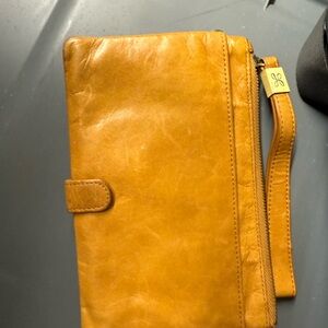 HOBO Mustard Leather Clutch Wristlet